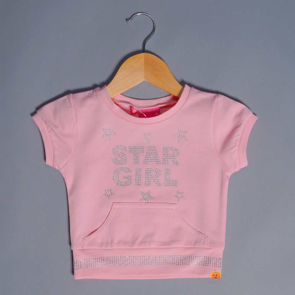 Pink Color Western Wear For Kids