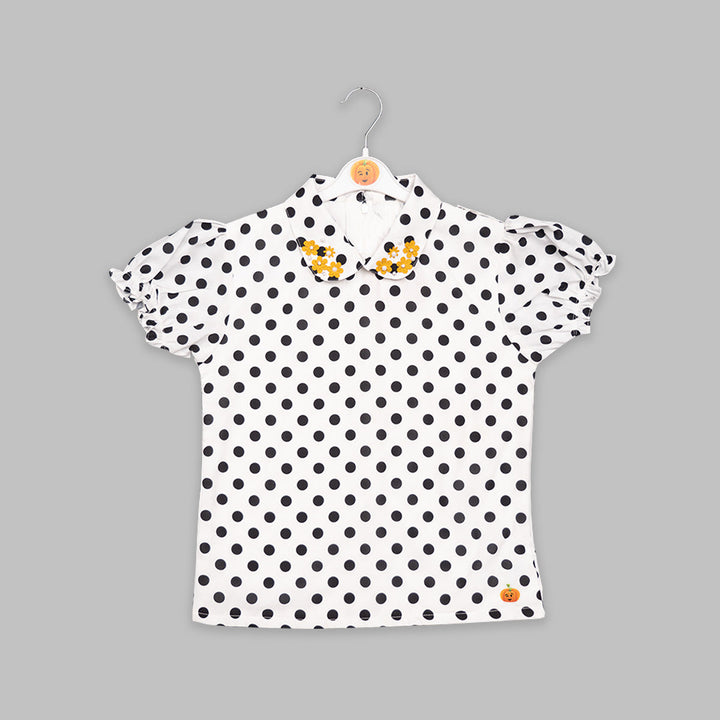 Skirt And Top For Kids With Dotted Patterns