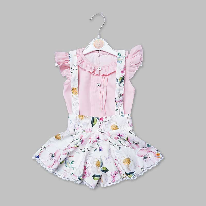 Western Wear for Girls And Kids With Suspender BeltPINK