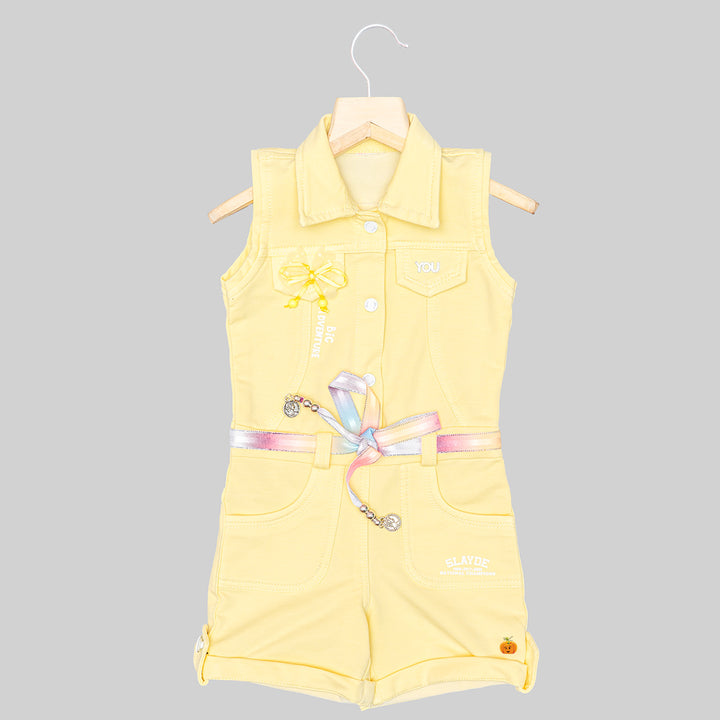 Collar Jump Suit for Girls Front View