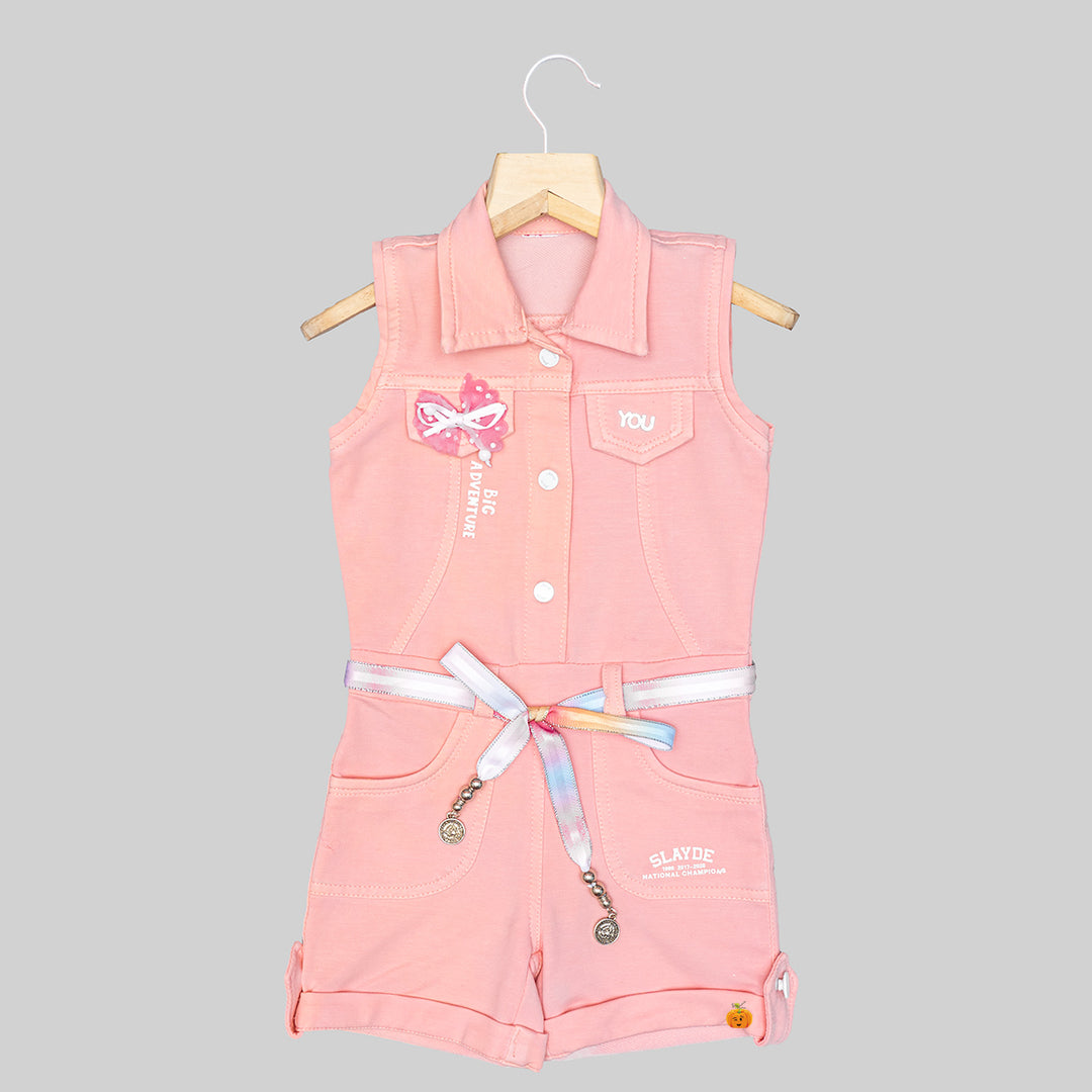 Collar Jump Suit for Girls Front View