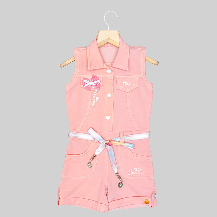 Collar Jump Suit for Girls Front View