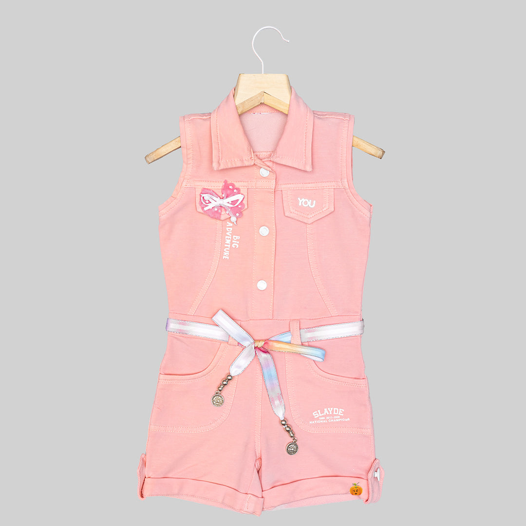 Collar Jump Suit for Girls Front View